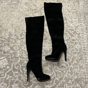 Pelle Moda black thigh high boots real leather